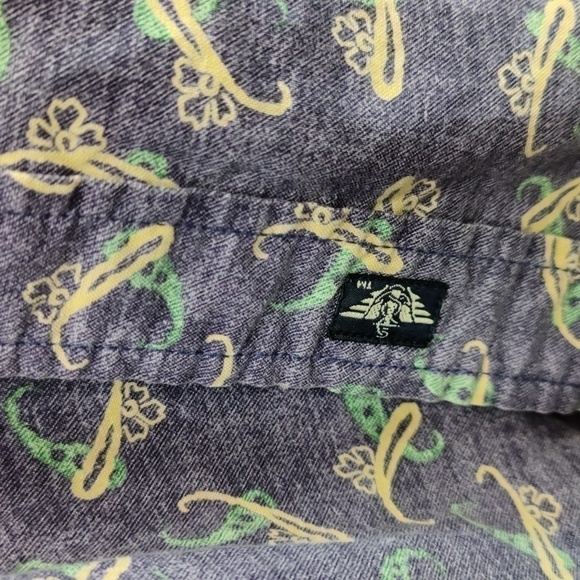 DOCKERS Short Sleeve Purple/Green Summer Button Up Shirt Size Large - Picture 4 of 8